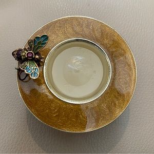 Jay Strongwater Kendrick Tea Light with Bee. Winter Amber Color in original box.